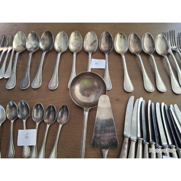 MENAGERE METAL ARGENTE CHRISTOFLE PERLE 72 couverts