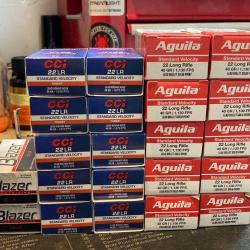 24 boites de munitions 22lr cci / blazer / aguila