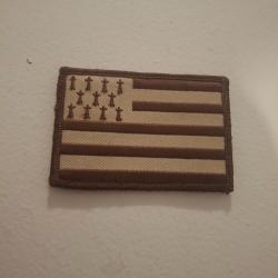 Patch drapeau breton breizh marron.