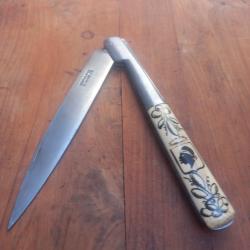 Très Trés Grand Couteau CORSE VENDETTA 37,50 cm VÉRITABLE BERNARD 76 Manche en OS