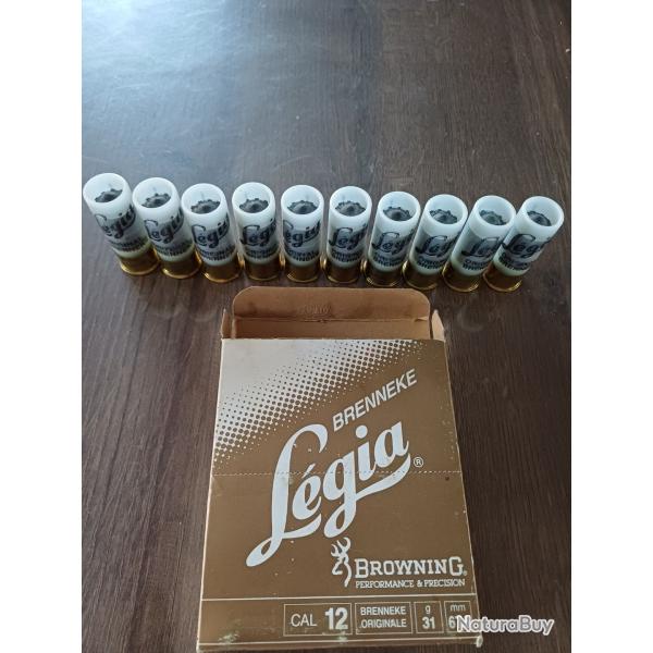 Bote de 10 brenneke Lgia - cal 12 - 31 g - 67,5 mm
