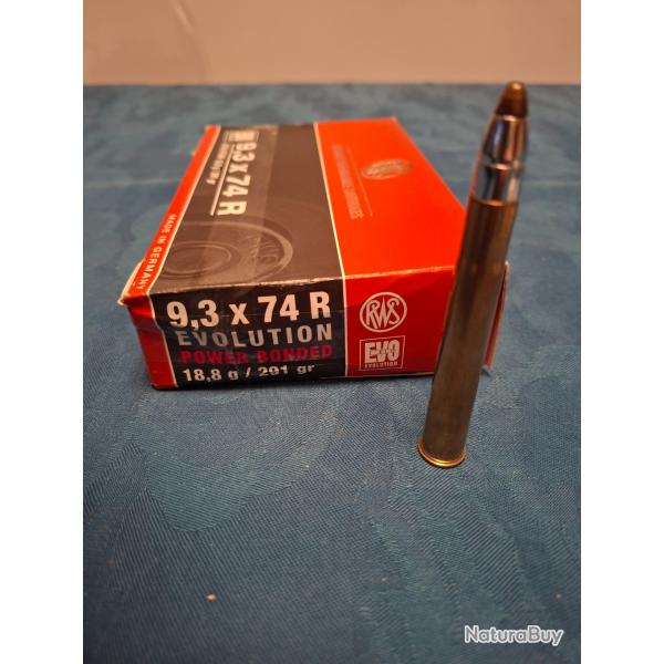 BOITE DE 15 BALLES 9.3X74R EVO RWS