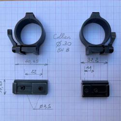 MONTAGE AMOVIBLE EN ACIER POUR LUNETTE D 30