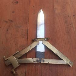 Joli Couteau PANTOGRAPHE Manche en Laiton