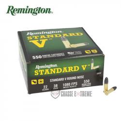 550 Cartouches REMINGTON Standard V 38Gr Cal 22Lr Ogive Tête Arrondie Plomb