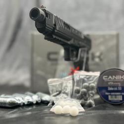 PACK DÉCOUVERTE PRÊT A TIRER  PISTOLET CANIK RIVAL CO2 C50 BLACK