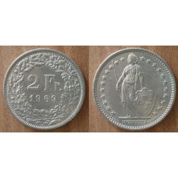 Suisse 2 Francs 1969 Piece Atelier B Berne Francs