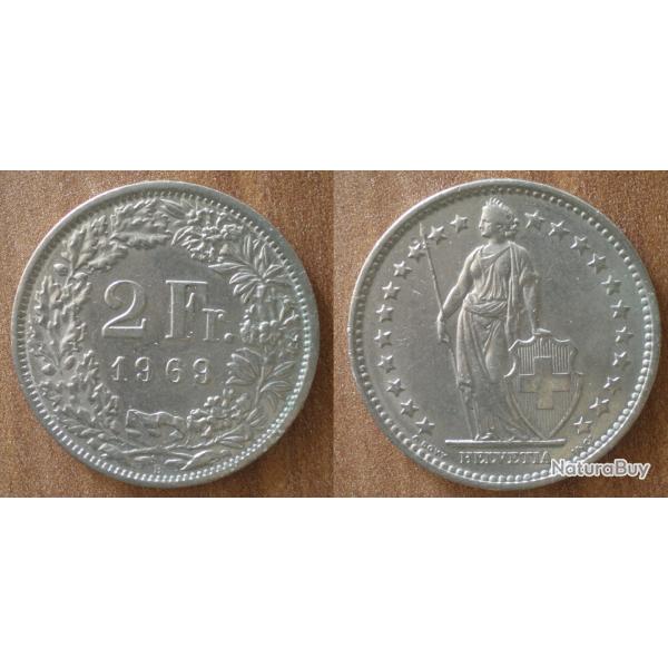 Suisse 2 Francs 1969 Piece Atelier B Berne Francs