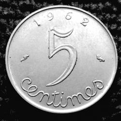 Monnaie France - 1962 - 5 centimes Épi (Grade : TTB) - Ref N0493