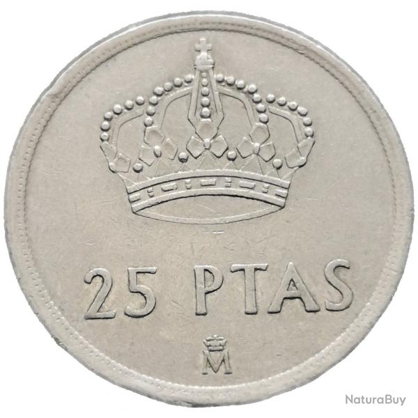 Monnaie Espagne - 1982 - 25 pesetas Juan Carlos M Couronn (Grade : TB)  -Ref N0023