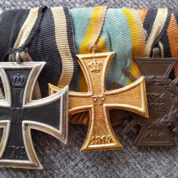 Décorations 1914-1918 : EK2 prussienne + Croix du mérite militaire du Mecklembourg-Schwerin