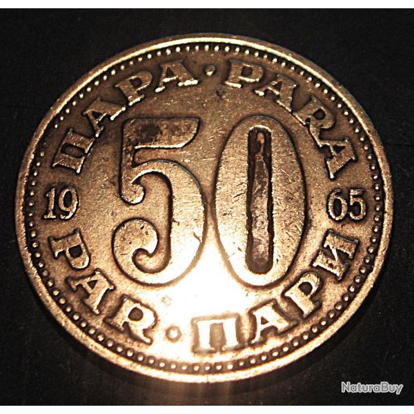 Yougoslavie piece de 50 para 1965 bronze d'alu ttb