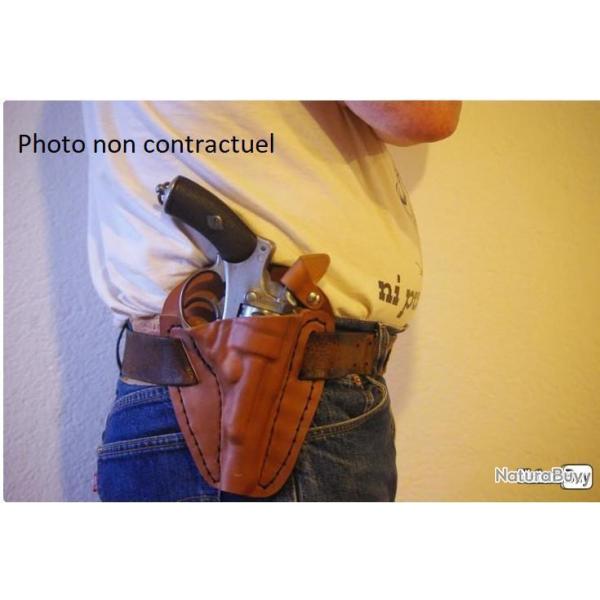 Holster en cuir, pour droitier, chamelot delvigne 1873 V