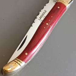 COUTEAU LAGUIOLE PIRONIN, THIERS, manche BOIS, guilloché.