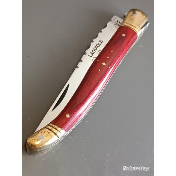 COUTEAU LAGUIOLE PIRONIN, THIERS, manche BOIS, guilloch.