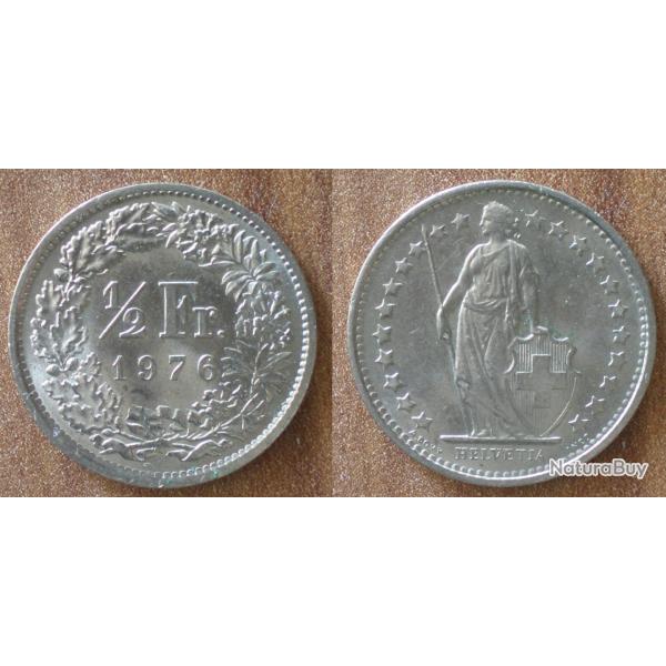 Suisse 1/2 Franc 1976 Piece 50 Rappens Francs