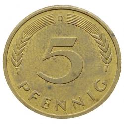 Monnaie Allemagne - 1979 D - 5 pfennig (Grade : TB) - ref N0025