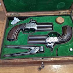 paire de pistolet à piston en coffret