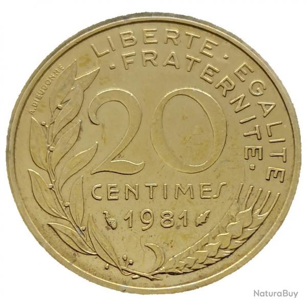 Monnaie France - 1981 - 20 centimes Marianne Cupro (Grade : TB) - Ref N0027