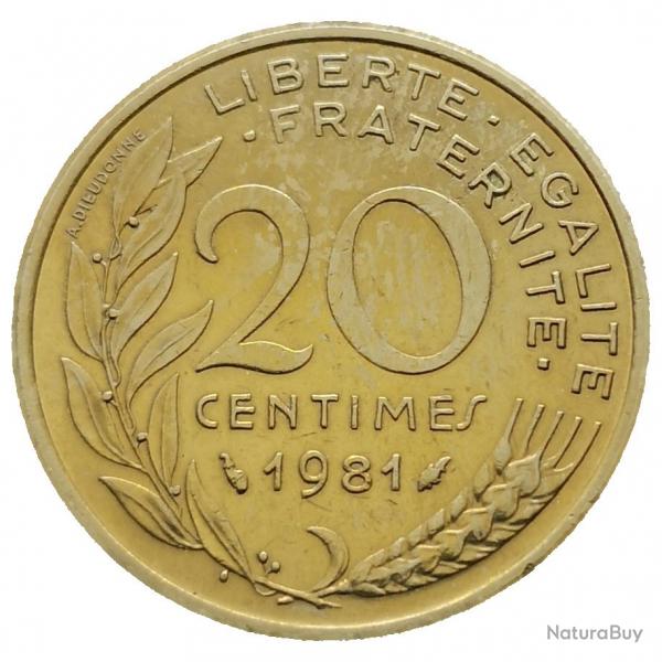 Monnaie France - 1981 - 20 centimes Marianne Cupro (Grade : TTB) - Ref N0216