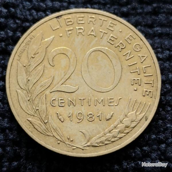 Monnaie France - 1981 - 20 centimes Marianne Cupro (Grade : TTB) - Ref N0829