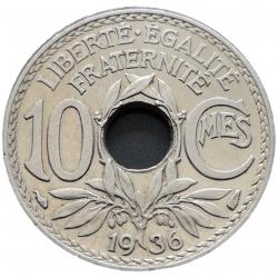 Monnaie France - 1936 - 10 centimes Lindauer Cupronickel (Grade : TTB) - Ref N0028