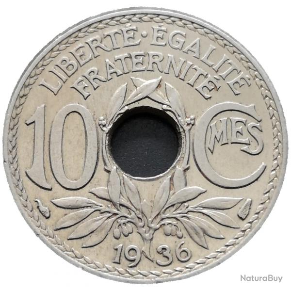 Monnaie France - 1936 - 10 centimes Lindauer Cupronickel (Grade : TTB) - Ref N0028