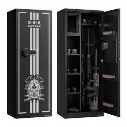 Armoire à 4 Fusils, Coffre-Fort pour Armes à Feu 2 Façons de Verrouillage par Clavier Numérique