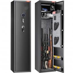 Armoire à 7-8 Fusils, Coffre-Fort pour Armes à Feu avec 2 Façons de Verrouillage Clavier Numérique