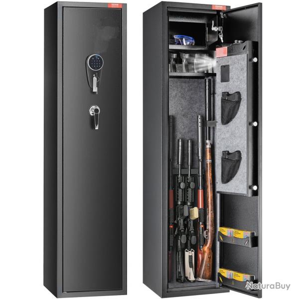 Armoire à 7-8 Fusils, Coffre-Fort pour Armes à Feu avec 2 Façons de Verrouillage Clavier