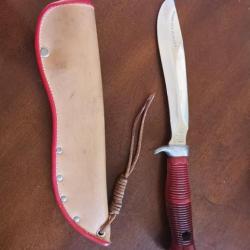 Couteau PUMA Sea Hunter 6363 de avant 1964, vendu par ABERCROMBIE & FITCH, avec son etui original.
