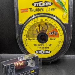 Lot 282 / leurre illex CHUBBY + fil THUNDER LINE STORM