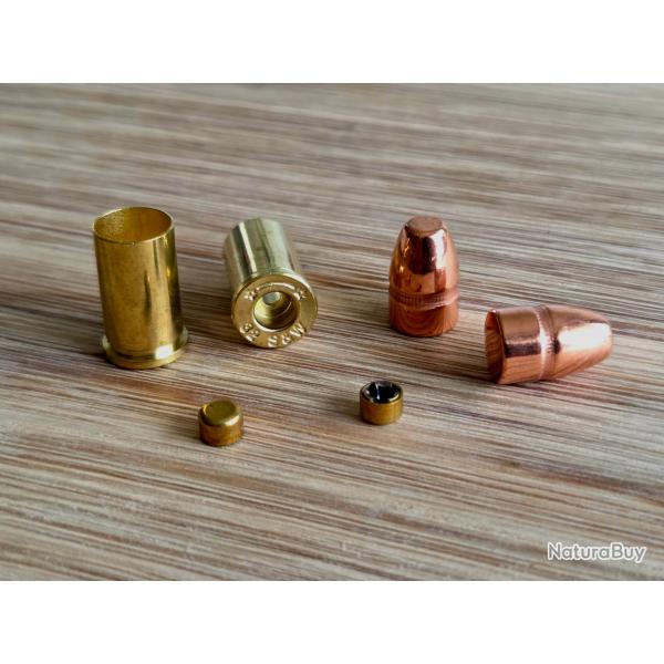 B13 Lot rechargement 32 SW SHORT (x25) avec ogive CUIVRE + douille + amorce