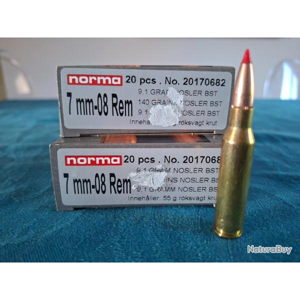 BALLES 7MM08 NORMA NOSLER BST
