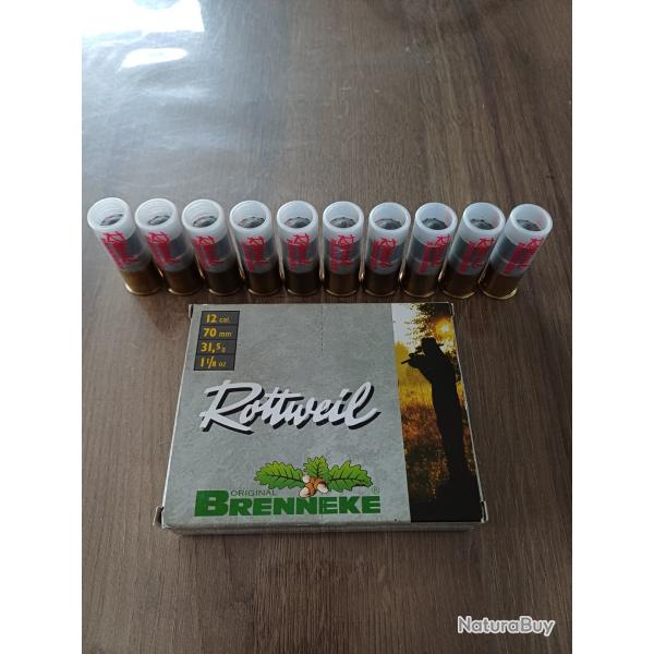 1 bote de 10 cartouches Rottweil - cal 12 - 70 mm - 31,5 g
