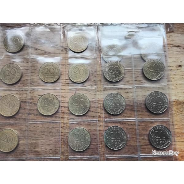 Pices de monnaie de 20 centimos de francs Lagriffoul.
