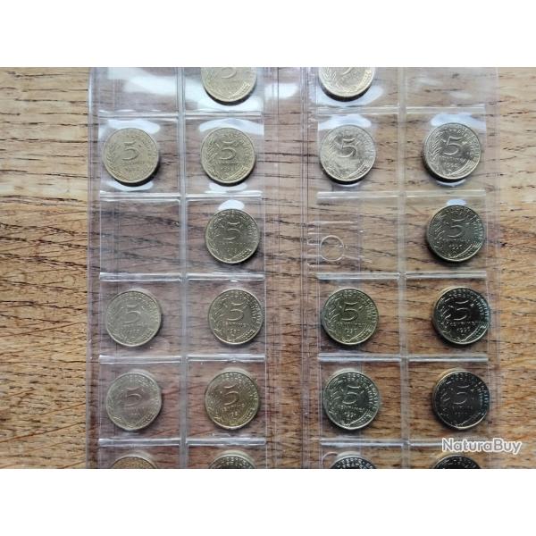 Pices de monnaie de 5 centimes de francs Lagriffoul.