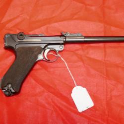 Pistolet LUGER LP08 dit "Artillerie" en 9x19mm daté 1916 avec hausse et guidon réglage fin