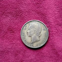 Monnaie 25 francs afrique occidentale française 1956