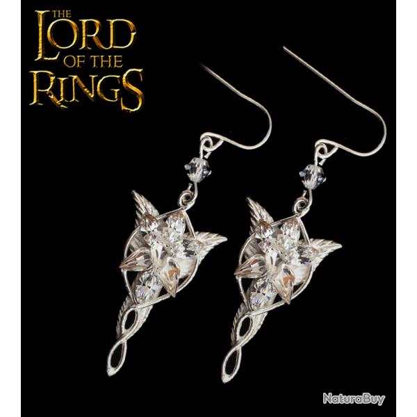 Le Seigneur des Anneaux Boucle d'Oreille Etoile du Soir Arwen Argent Massif Bijou NN2987 Repliksword