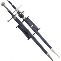 Pack 2 Epees Anduril et Strider Aragorn + Support Repliksword