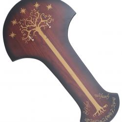Presentoir en Bois Epee Support Mural Epee Plaque Murale Repliksword