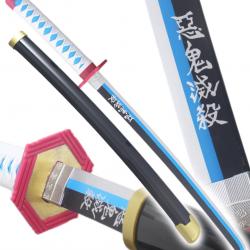 Demon Slayer Katana Giyu Tomioka Epee en Bois Kimetsu no Yaiba Sabre - 80cm Repliksword