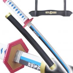 Demon Slayer Mini Katana Giyu Tomioka Epee en Bois Kimetsu no Yaiba Sabre - 45cm Repliksword