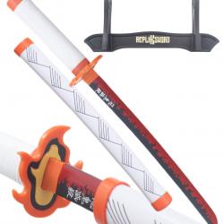 Demon Slayer Mini Katana Kyojuro Rengoku Epee en Bois Kimetsu no Yaiba Sabre - 45cm Repliksword