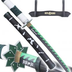 Demon Slayer Mini Katana Sanemi Shinazugawa Epee en Bois Kimetsu no Yaiba Sabre - 45cm Repliksword