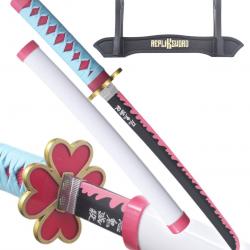 Demon Slayer Mini Katana Mitsuri Kanroji Epee en Bois Kimetsu no Yaiba Sabre White Edition - 45cm Re