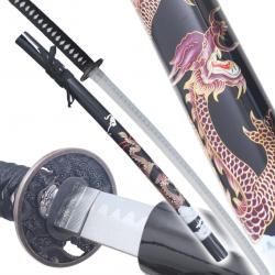 Katana en Bois Dragon Epee Decoration Sabre Replique Katana Japonais Black Edition Repliksword