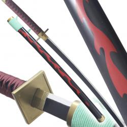 One Piece Katana en Bois Katana Kinemon Epee Renard a la Flamme Sabre Kitsune-bi Katana Cosplay Repl