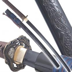 Danzan Katana Dragon Sabre en Bois Epee Entrainement Katana Japonais - Lame Bois Noire Repliksword
